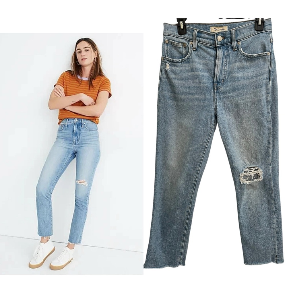 Madewell The Perfect Vintage Jean Distressed Raw Hem Jeans Women’s Size 26